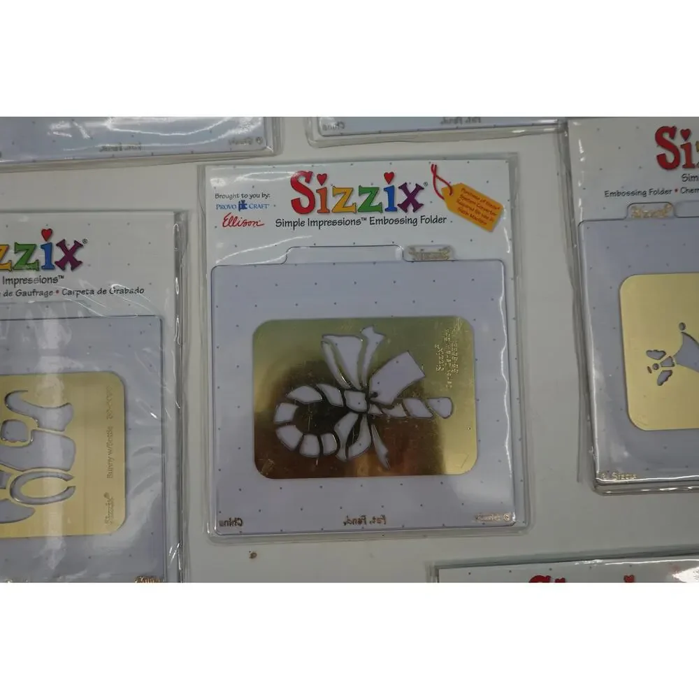 Lot of 11 Sizzix Simple Impressions Embossing Folder